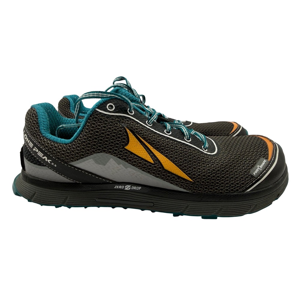Altra Lone Peak 2.5 Trail Running Shoes Mens 11 Grey Teal Excellent Zero Drop
